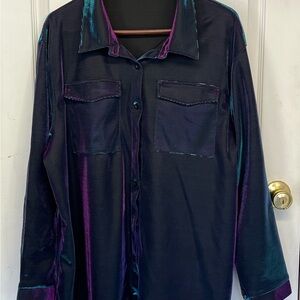 Women’s SHEIN Curve Multicolor Button-Up Shirt